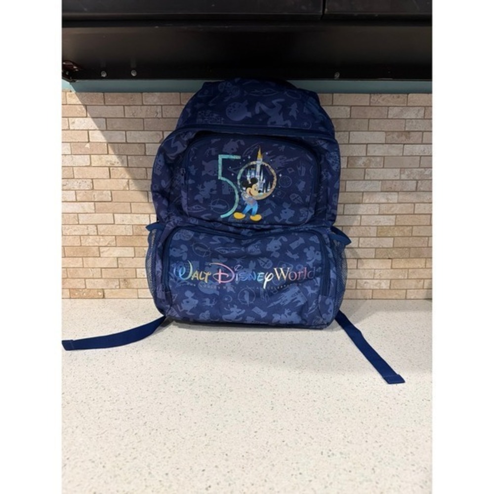Walt Disney Parks 50th Anniversary Mickey Backpack Cooler Full Size‎ Blue